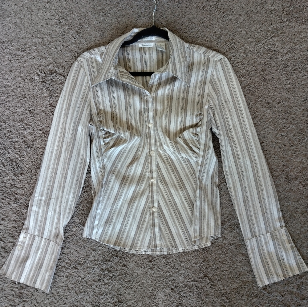 Charlotte Russe Button-Down Striped Top